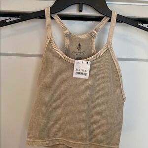 FP Movement Women’s Cream Ribbed Tank Top